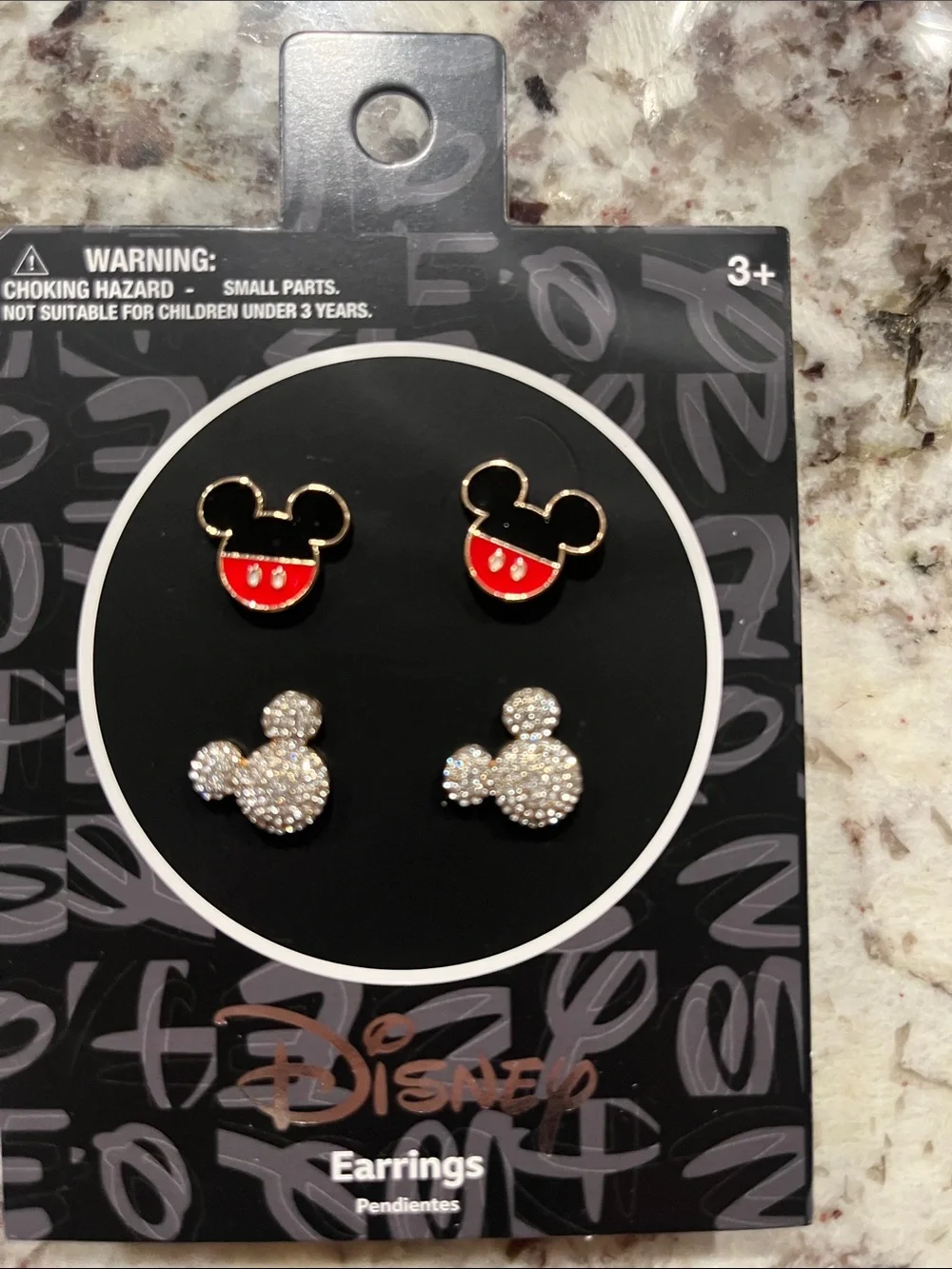 Disney Mickey Mouse Stud Earring Set - Black, Red & Clear Crystal - Picture 3 of 3